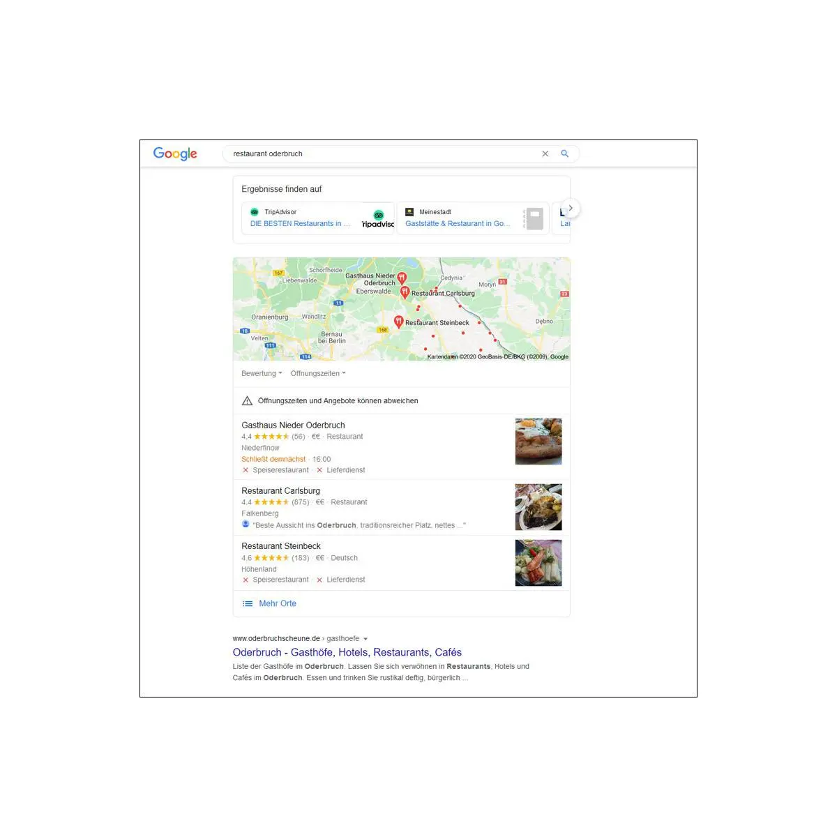 Beispiel für Local SEO - Webdesign Berlin - Devcode
